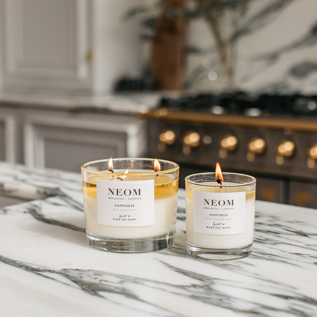 Happiness Scented Candle (3 Wicks) NEOM Organics US NEOM Wellbeing US