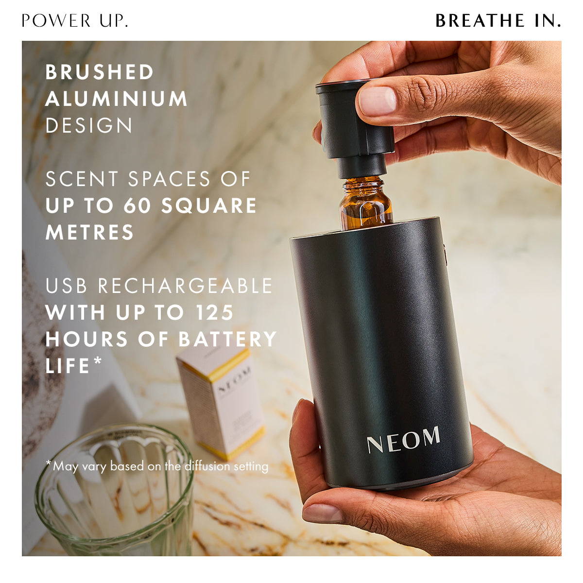 Neom Wellbeing Pod Mini+ Waterless Essential Oil Diffuser Black Neom Wellbeing Pod Mini+ Waterless Essential Oil Diffuser Black