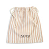 Beige Printed Large Drawstring Bamboo Bag