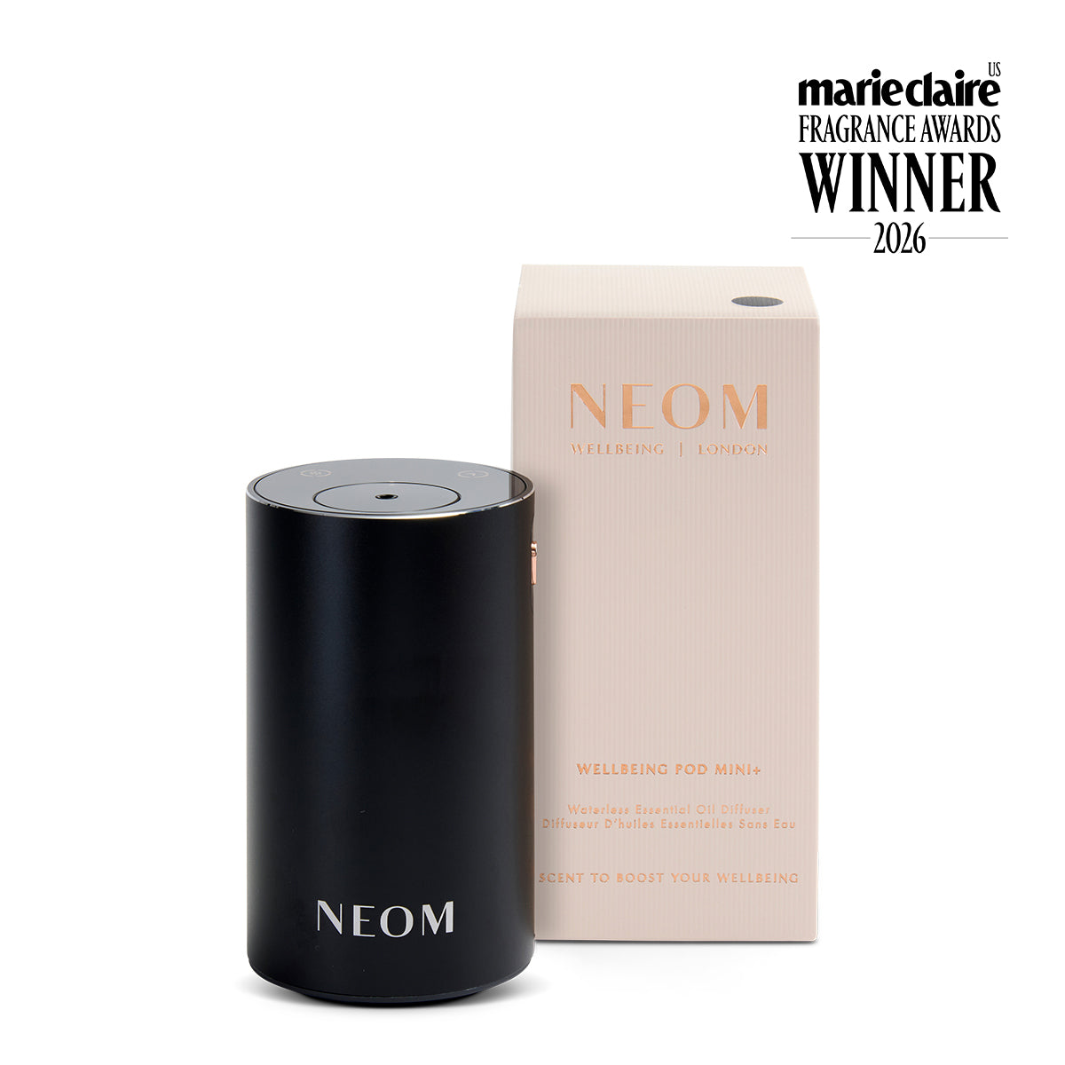 Wellbeing Pod Mini+ Waterless Essential Oil Diffuser in Black