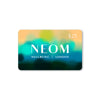 NEOM Wellbeing London gift card with colorful gradient background