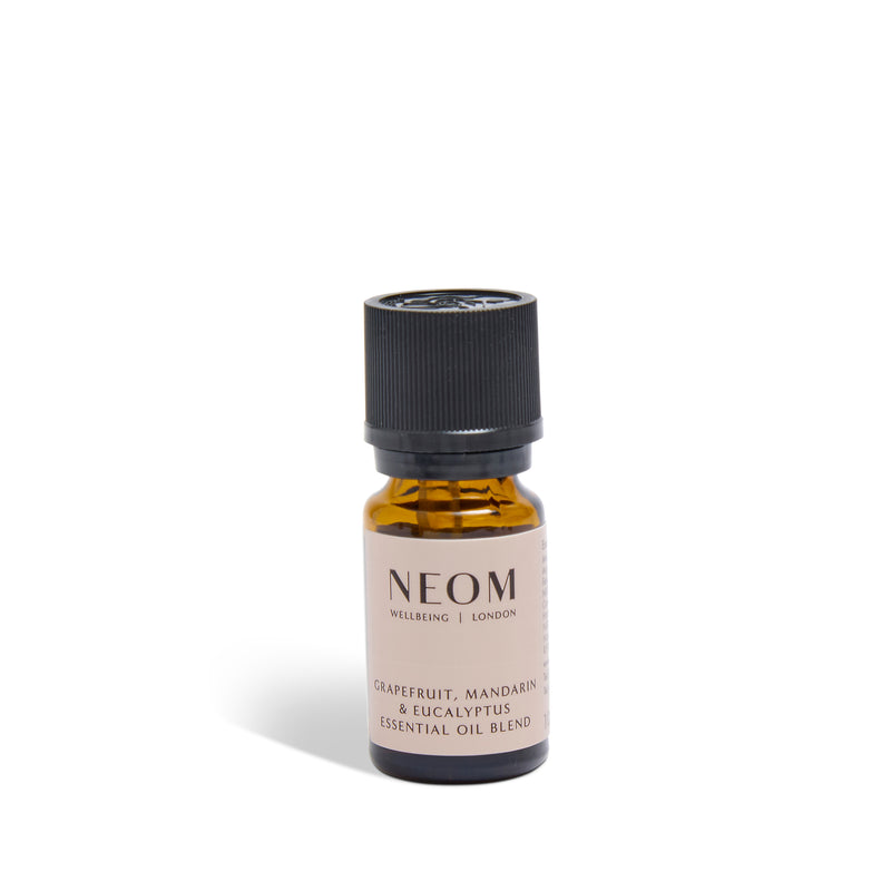 NEOM essential oil bottle on a white background