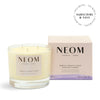 NEOM scented candle and packaging on a white background