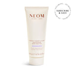 NEOM  body butter tube on a white background with 'Subscribe & Save' text.