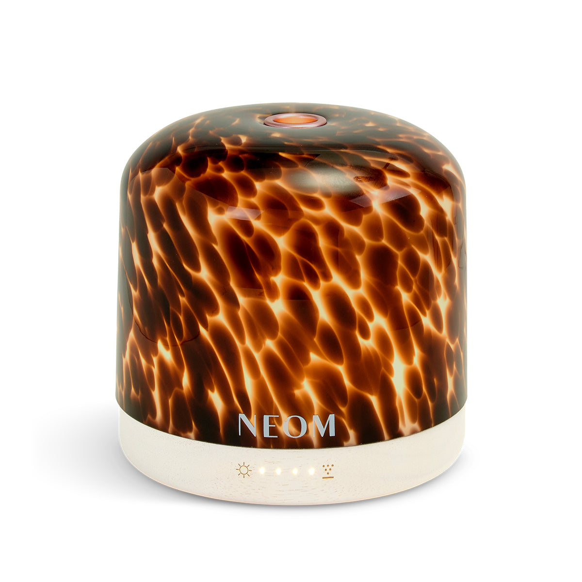 NEOM diffuser with tortoiseshell pattern on a white background
