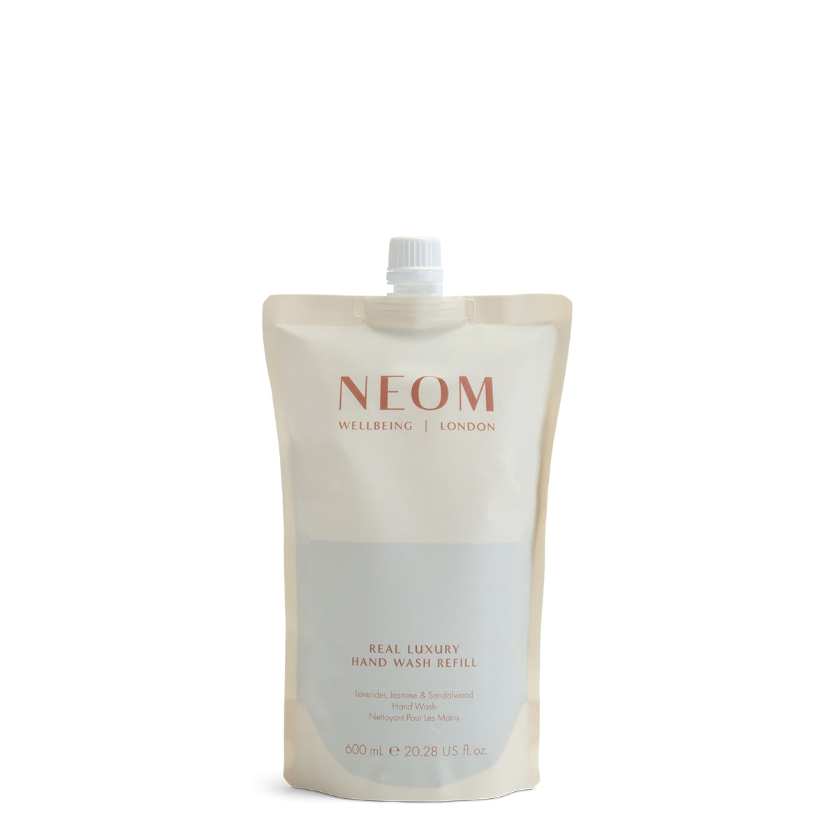 NEOM hand wash refill pouch on a white background