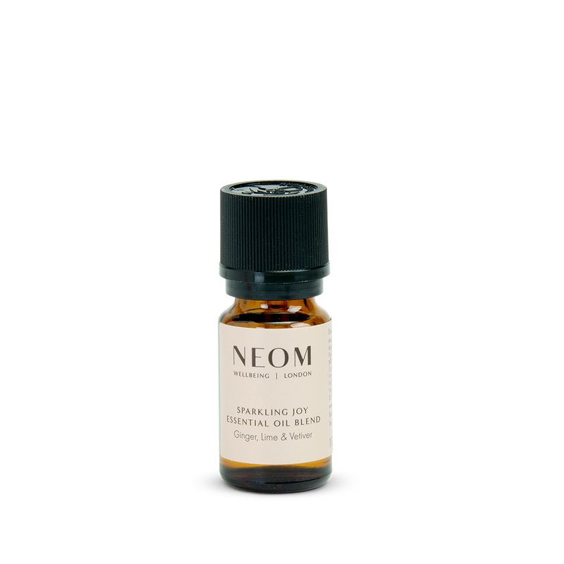 NEOM essential oil bottle on a white background