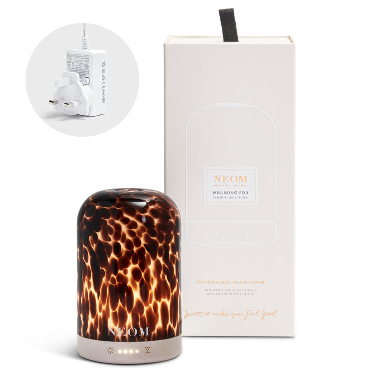 Wellbeing Pod Essential Oil Diffuser With Tortoiseshell Glass Cover