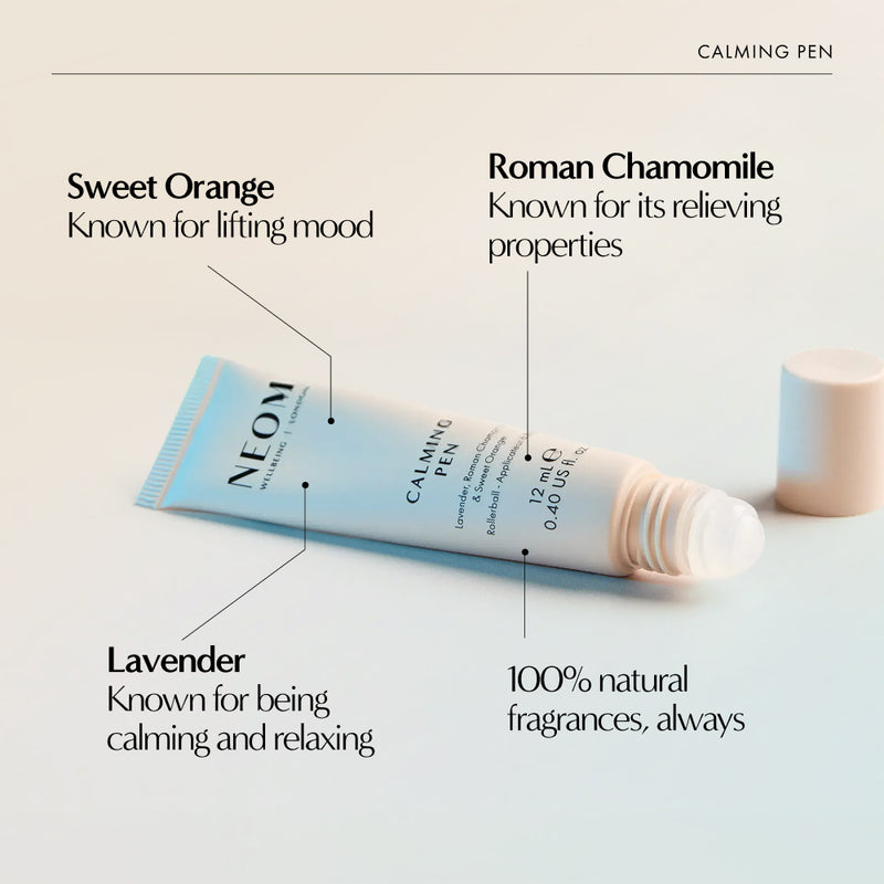 NEOM Calming Pen rollerball with Lavender, Roman Chamomile, and Sweet Orange, 100% natural fragrance