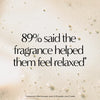 NEOM Perfect Night's Sleep study result: 89% said the fragrance helped them feel relaxed